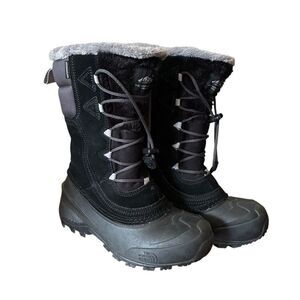 The North Face Black and Gray Insulated Boots Girls Size 3